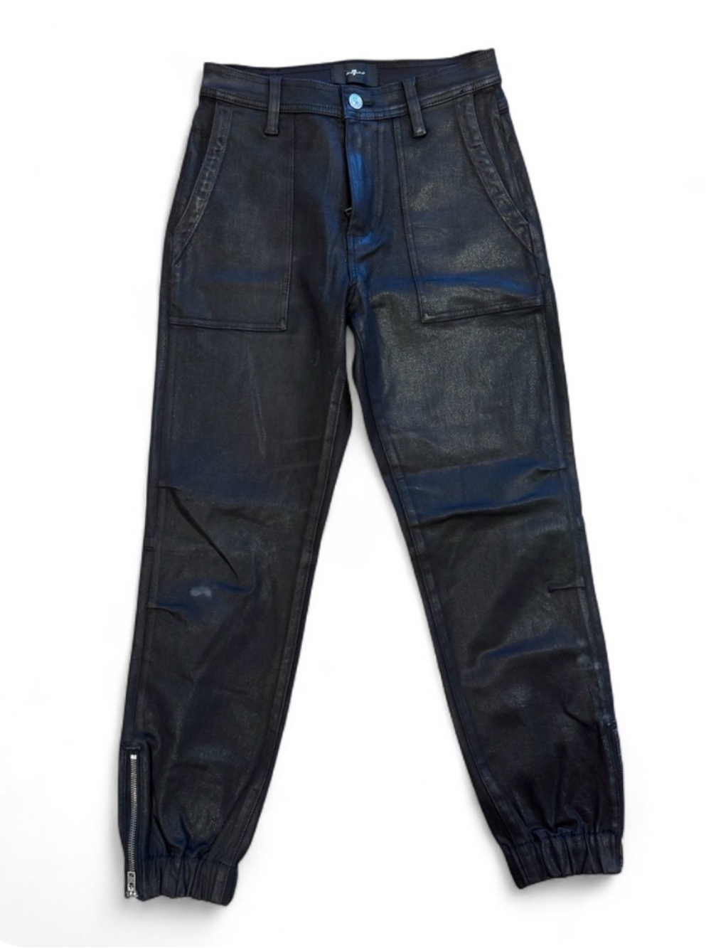 Women’s Black Coated Jogger Pants